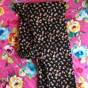 Black Floral Leggings